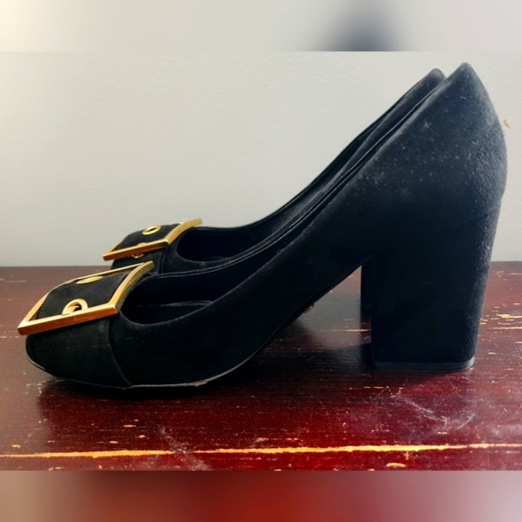 GUCCI black block heel buckle pumps sz 38.5.  323517 - Picture 6 of 9
